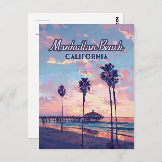 Manhattan Beach California Los Angeles Retro Briefkaart (Voorkant / Achterkant)