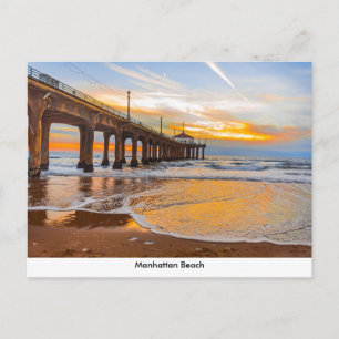 Manhattan Beach Pier À Sunset Carte Postale