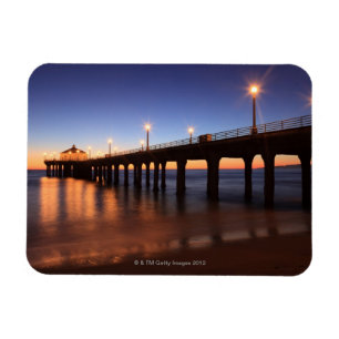 Manhattan Beach Pier bij zonsondergang, Californi Magneet