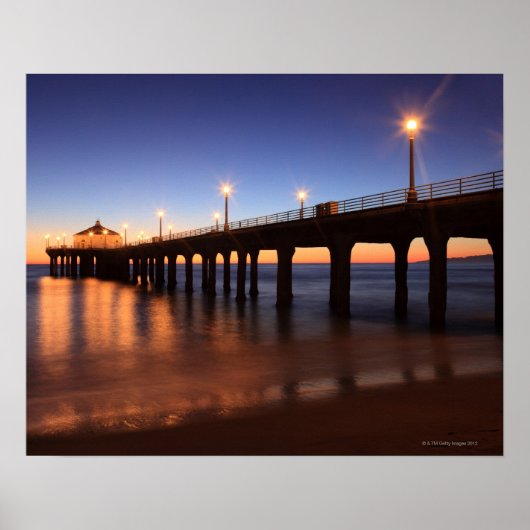 Manhattan Beach Pier in sunset, Californië Poster (Voorkant)