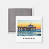 Manhattan Beach Pier Magnet Magneet (Voorkant / Achterkant)