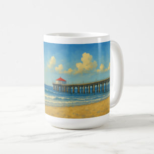 Manhattan Beach Pier met rood dak Koffiemok