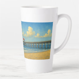 Manhattan Beach Pier met rood dak Latte Mok