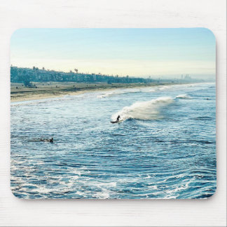 Manhattan Beach Pier Morning Surf - Zen Muismat
