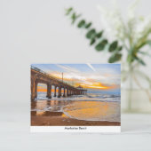 Manhattan Beach pier op Sunset Briefkaart (Staand voorkant)