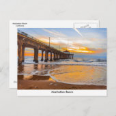 Manhattan Beach pier op Sunset Briefkaart (Voorkant / Achterkant)