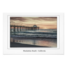 Manhattan Beach pier op Sunset Photo Print