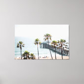 Manhattan Beach Pier, Sunny Day, Extra Large Canvas Afdruk (Voorkant)