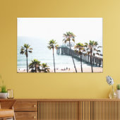Manhattan Beach Pier, Sunny Day, Extra Large Canvas Afdruk (Insitu (Woonkamer))