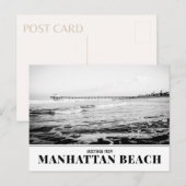 Manhattan Beach Pier, zwart-wit Briefkaart (Voorkant / Achterkant)