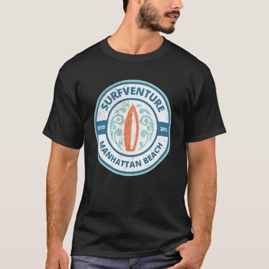 Manhattan Beach Surfboard Surf T-shirt (Voorkant)