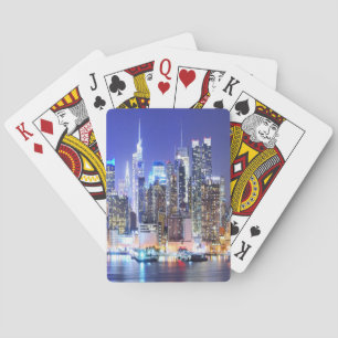 Manhattan bij nacht pokerkaarten