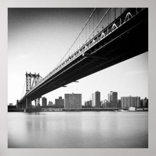 Manhattan Bridge and skyline, New York, VS. Poster