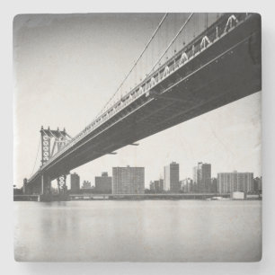 Manhattan Bridge and skyline, New York, VS. Stenen Onderzetter