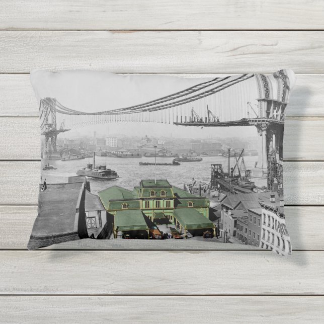 Manhattan Bridge Catharine Ferry New York Buitenkussen (Achterkant)