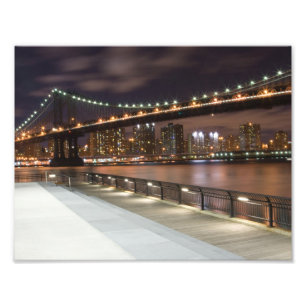Manhattan Bridge en NYC Skyline Foto Afdruk