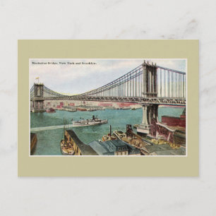 Manhattan Bridge, Hudson, Brooklyn NYC Briefkaart