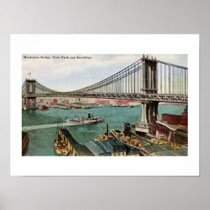 Manhattan Bridge, Hudson, Brooklyn NYC Poster