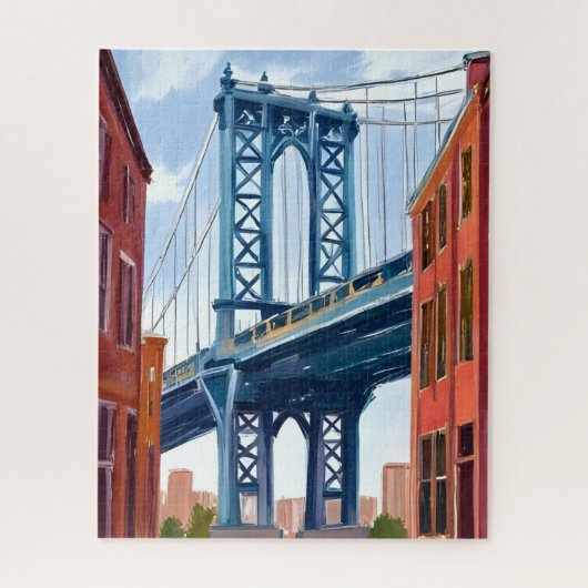 Manhattan Bridge New York City Painting Legpuzzel (Verticaal)