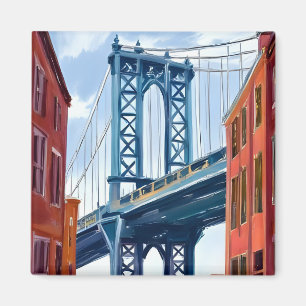 Manhattan Bridge New York City Schilderij Magneet