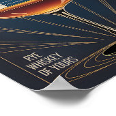 Manhattan Cocktail Art Deco Navy Blue Bar Poster (Hoek)