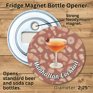 Manhattan Cocktail Button Flesopener