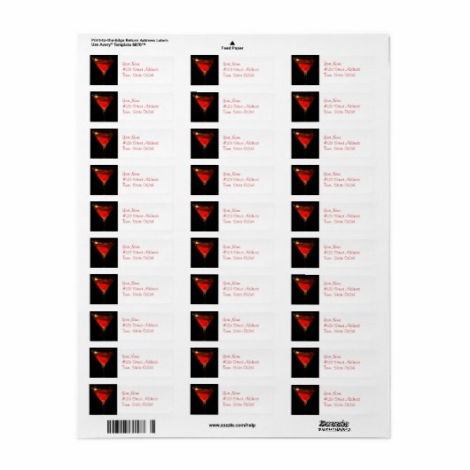 Manhattan Cocktail Mailing Labels (Full Sheet)