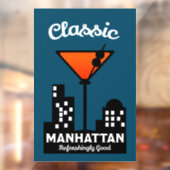 Manhattan Cocktail Wall Art Raamsticker (Vel 2)