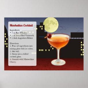 Manhattan Cocktailrecept Poster