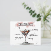 Manhattan Drink Recipe Design Briefkaart (Staand voorkant)