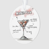 Manhattan Drink Recipe Design Ornament (voorkant)