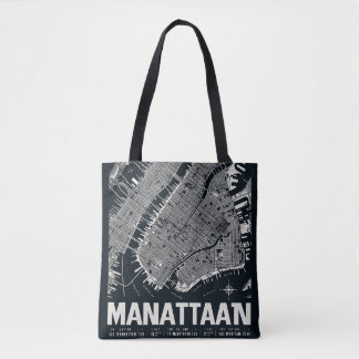 Manhattan Kaart Illustratie Draagtas