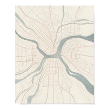 Manhattan Kaart Muur Kunst Poster Minimalistisch N