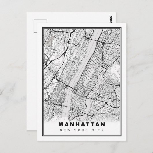 Manhattan Map Briefkaart (Voorkant / Achterkant)