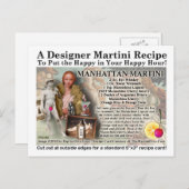 Manhattan Martini Recipe Briefkaart (Voorkant / Achterkant)