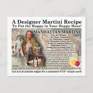 Manhattan Martini Recipe Briefkaart