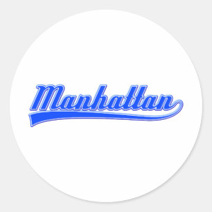 Manhattan met spoeling ronde sticker
