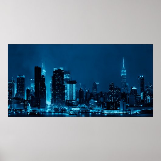 Manhattan midtown skyscrapers en New York City sk Poster (Voorkant)