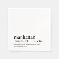 Manhattan Modern Quote Black Typography Cocktail