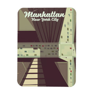 Manhattan New York City Reisposter. Magneet