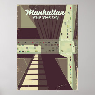 Manhattan New York City Reisposter. Poster
