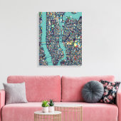 Manhattan New York Map Canvas Afdruk (Insitu (Woonkamer))