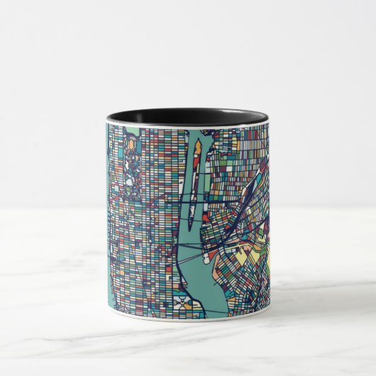 Manhattan New York Map Mok (Midden)
