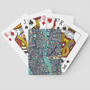 Manhattan New York Map Pokerkaarten