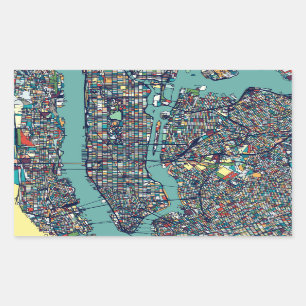 Manhattan New York Map Rechthoekige Sticker