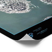 Manhattan, New York (NY) van ruimtesatellietpost Poster (Hoek)