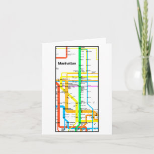Manhattan New York Nyc Subway Kaart Retro Rail Ver