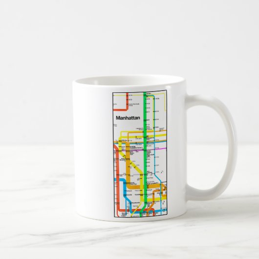 Manhattan New York Nyc Subway Map Retro Rail Trans Koffiemok (Rechts)