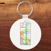 Manhattan New York Nyc Subway Map Retro Rail Trans Sleutelhanger (Voorkant)