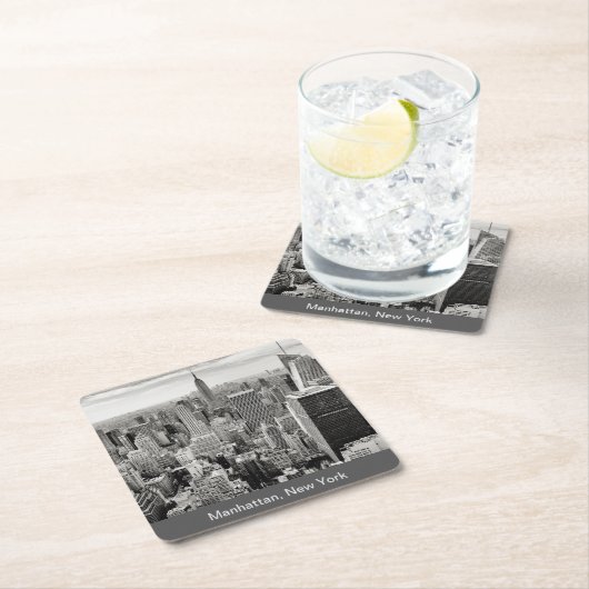 Manhattan, New York (panorama) Vierkante Kartonnen Onderzetter (Insitu)
